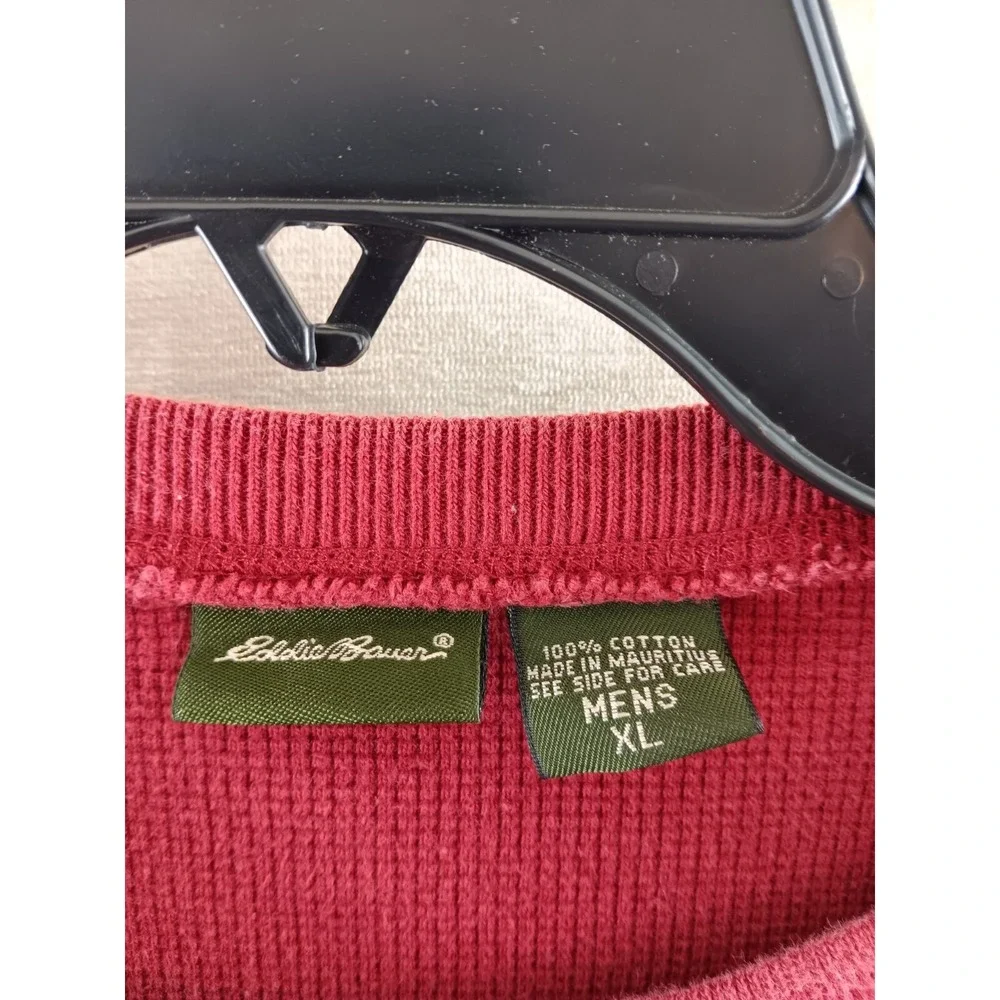 VINTAGE Eddie Bauer Sweater Mens Extra Large Red Long Sleeve Pullover - Picture 6 of 8